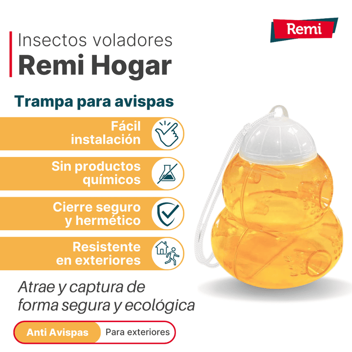 Remi - Trampa Ecologica Insectos Voladores avispas, avispones, moscas