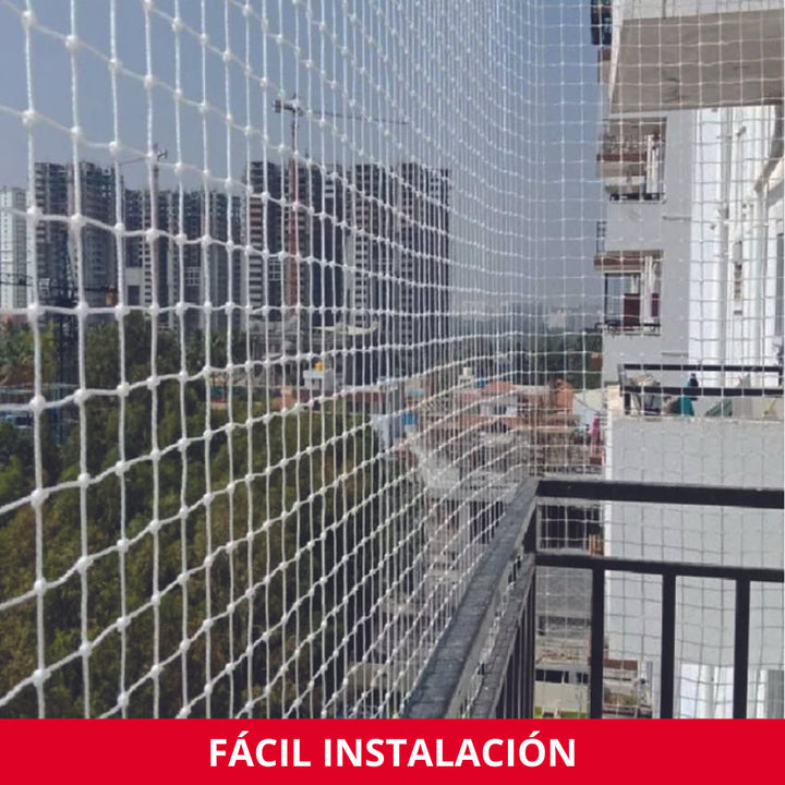 Remi - Red de Protección anti Aves Piedra con Fijaciones y Silicona para Balcones
