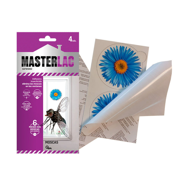Quimunsa - Masterlac Adhesivo-Flor Insecticida decorativo para ventanas