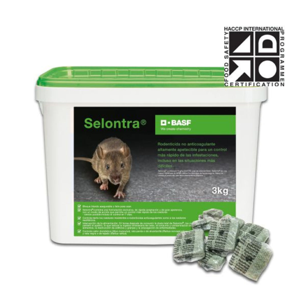 Selontra Bloque Blando 3 kg – Cebo Rodenticida con Colecalciferol 0,075%