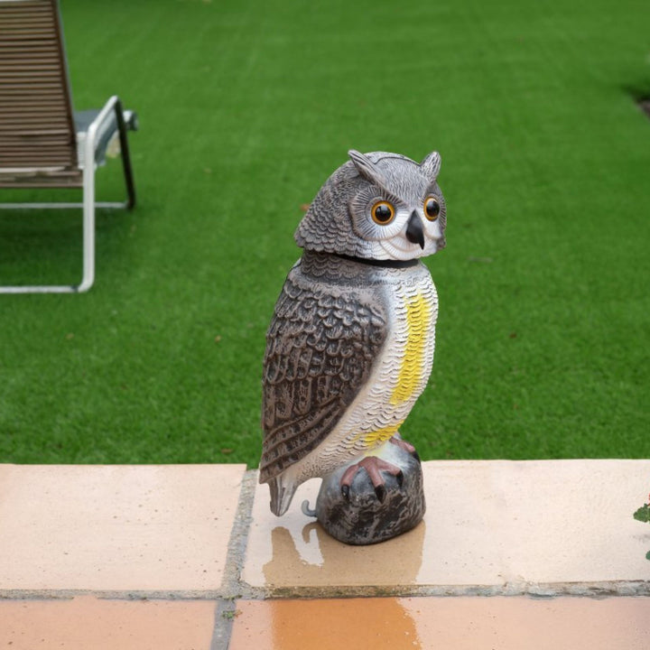 Massó – Búho Eólico Espantapájaros Realista para Balcones y Terrazas