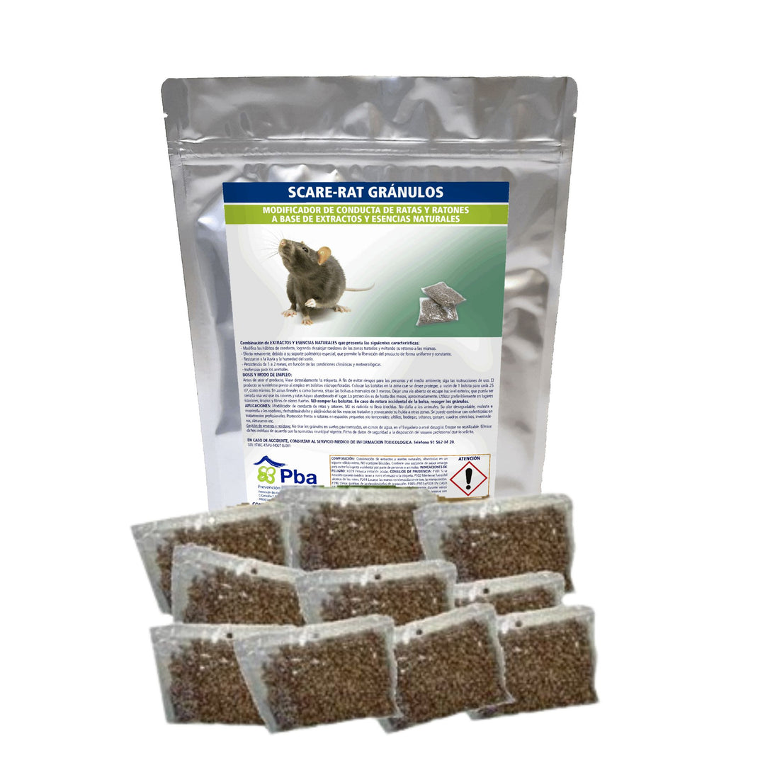 Scare-Rat Gránulos 10x20 g – Modificador de Conducta Natural contra Ratas y Ratones