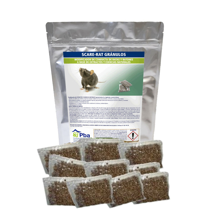 Scare-Rat Gránulos 10x20 g – Modificador de Conducta Natural contra Ratas y Ratones