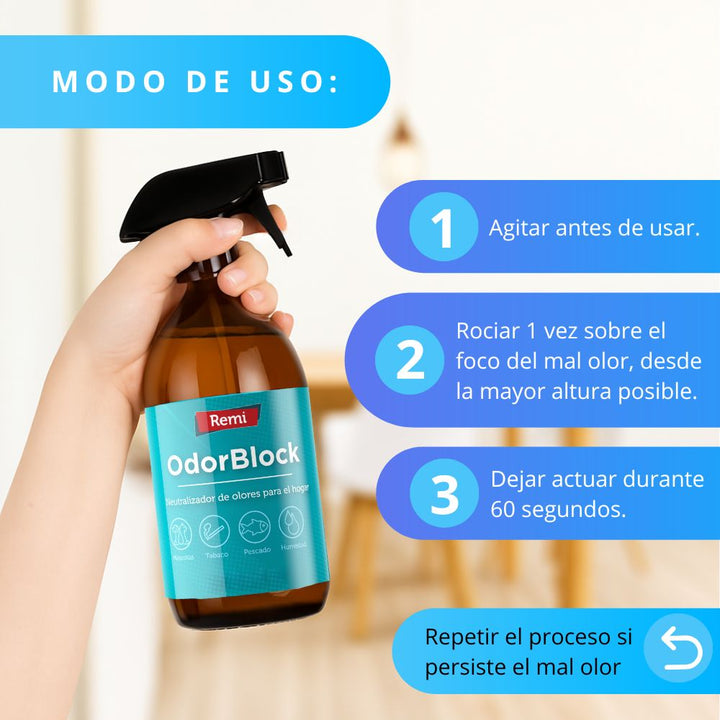 Remi - OdorBlock Neutralizador de olores Spray Multiusos