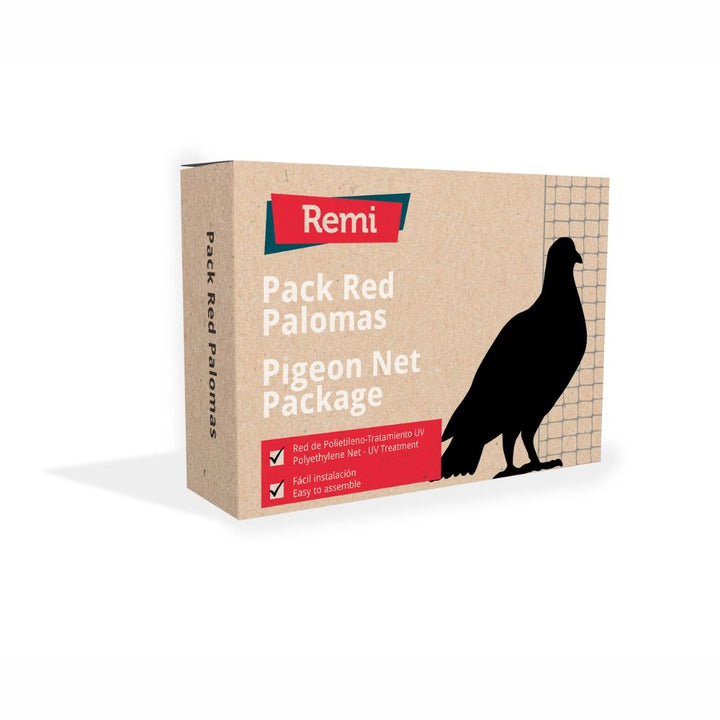 Remi - Red de Protección anti Aves Piedra con Fijaciones y Silicona para Balcones