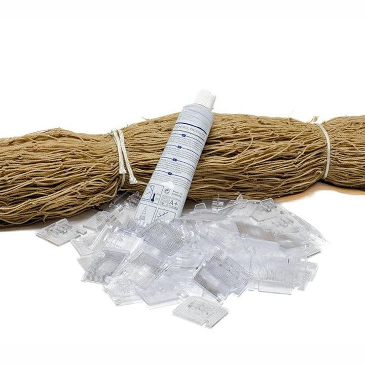 Remi - Red de Protección anti Aves Piedra con Fijaciones y Silicona para Balcones