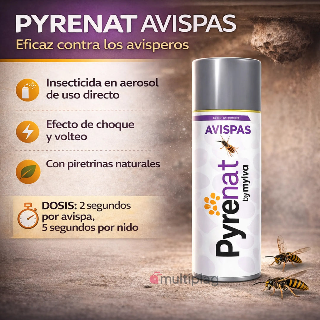 Pyrenat - Insecticida Avispas aerosol 600 ml eliminar avisperos