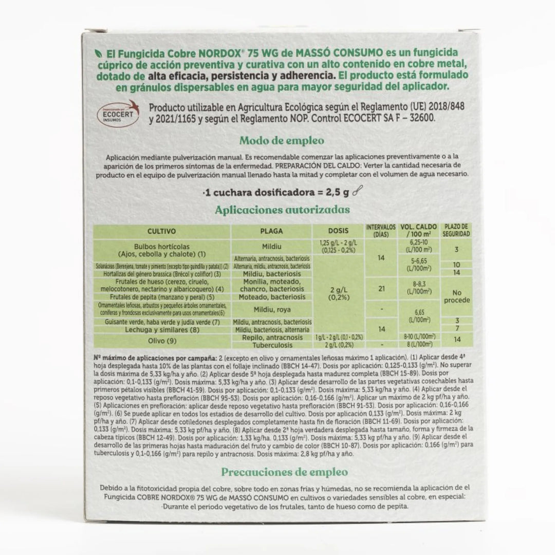 Preben - Fungicida Cobre ECO 50 g Massó para Mildiu, Repilo y Bacterias
