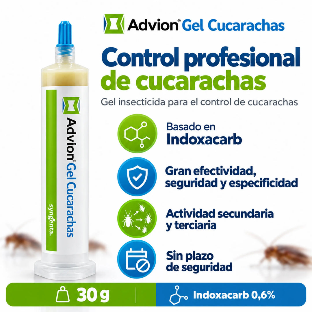 Advion Gel Cucarachas es un insecticida con indoxacarb que ofrece un control eficaz de las principales especies de cucarachas y pececillos de plata.