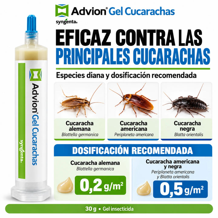 Advion Gel Cucarachas es un insecticida con indoxacarb que ofrece un control eficaz de las principales especies de cucarachas y pececillos de plata.