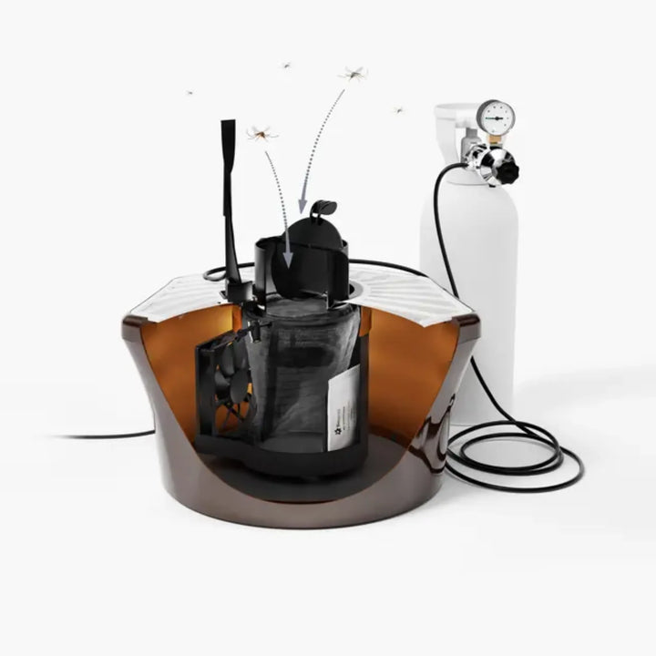 Sistema completo Biogents CO2 para control intensivo de mosquito tigre en exteriores residenciales y comerciales.