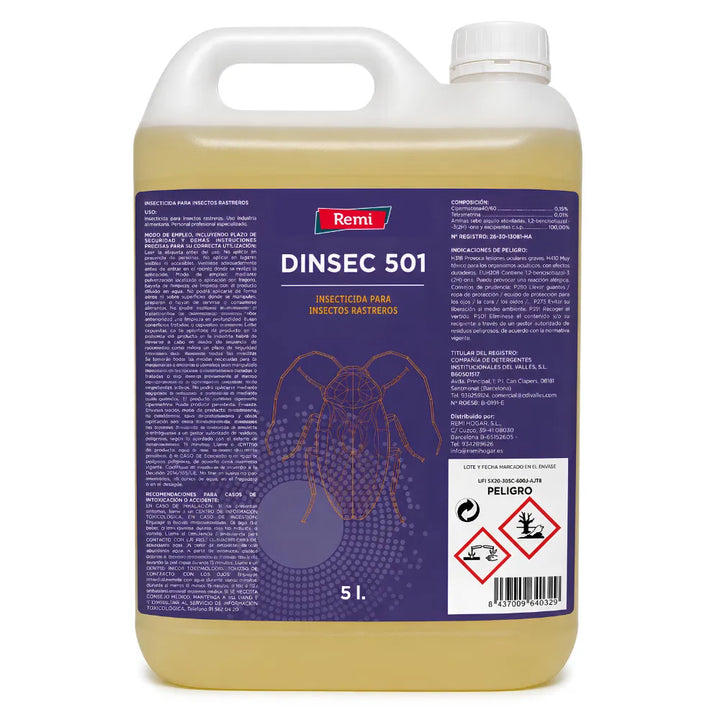 Dinsec 501 Insecticida Profesional para Cucarachas e Insectos Rastreros | Uso Ambiental e Industria Alimentaria