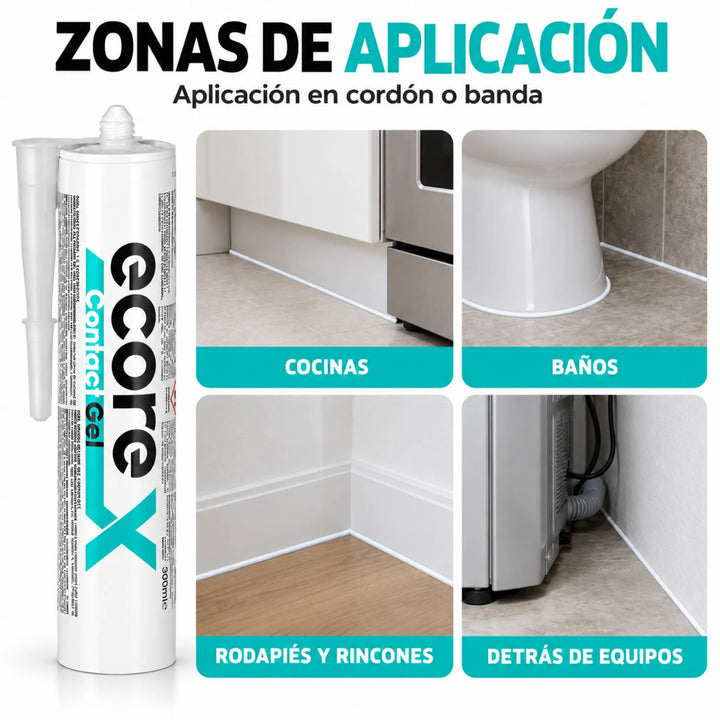 Ecorex Contact Gel 300 ml es un insecticida de contacto con cipermetrina al 0,25 %, eficaz contra cucarachas, hormigas, chinches y otros insectos rastreros.