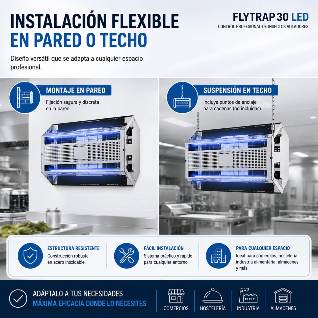 Sistema Flytrap 30 LED para el control continuo de insectos voladores