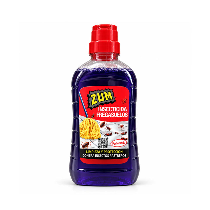 El insecticida fregasuelos ZUM aporta limpieza y protección contra todo tipo de insectos rastreros (cucarachas, hormigas, arañas, etc.) que puedan estar anidando en tu hogar. Está perfumado con un agradable aroma a limpio y es adecuado para todo tipo de suelos.