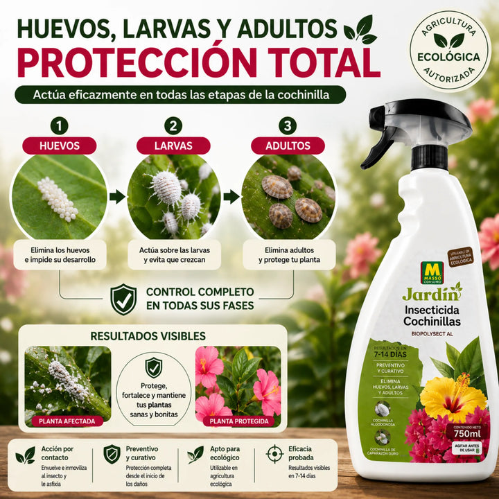 Acción física sobre huevos, larvas y ejemplares adultos para Todo Tipo de Plantas Massó