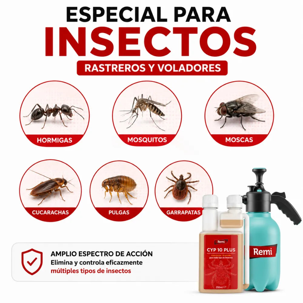 Insecticida concentrado de alto rendimiento con equipo de pulverización incluido