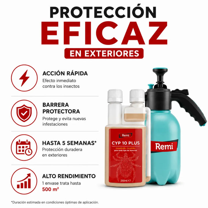 Insecticida concentrado de alto rendimiento con equipo de pulverización incluido