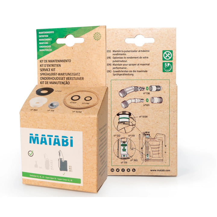 Kit mantenimiento Matabi mochila 12L a 20L para pulverizadores PR