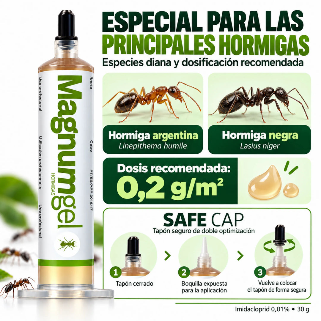 Gel Insecticida especialmente formulado para el control efectivo de hormigas que se alimentan de azúcares y proteínas. Su fórmula avanzada garantiza una eliminación completa y duradera, proporcionando una solución definitiva a tus problemas de plagas.