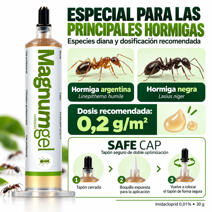 Gel Insecticida especialmente formulado para el control efectivo de hormigas que se alimentan de azúcares y proteínas. Su fórmula avanzada garantiza una eliminación completa y duradera, proporcionando una solución definitiva a tus problemas de plagas.