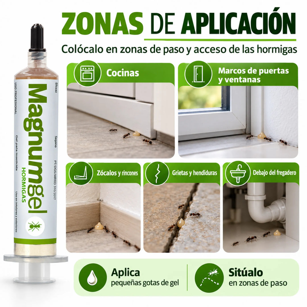 Gel Insecticida especialmente formulado para el control efectivo de hormigas que se alimentan de azúcares y proteínas. Su fórmula avanzada garantiza una eliminación completa y duradera, proporcionando una solución definitiva a tus problemas de plagas.