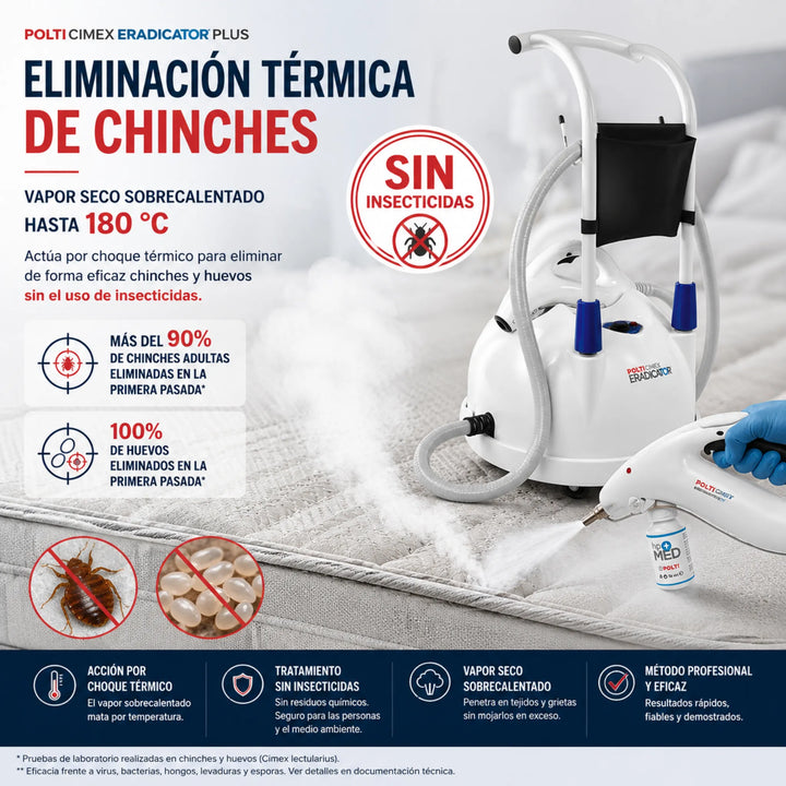 Polti Cimex Eradicator Plus Profesional Tratamiento Térmico para Chinches y Desinfección por Vapor