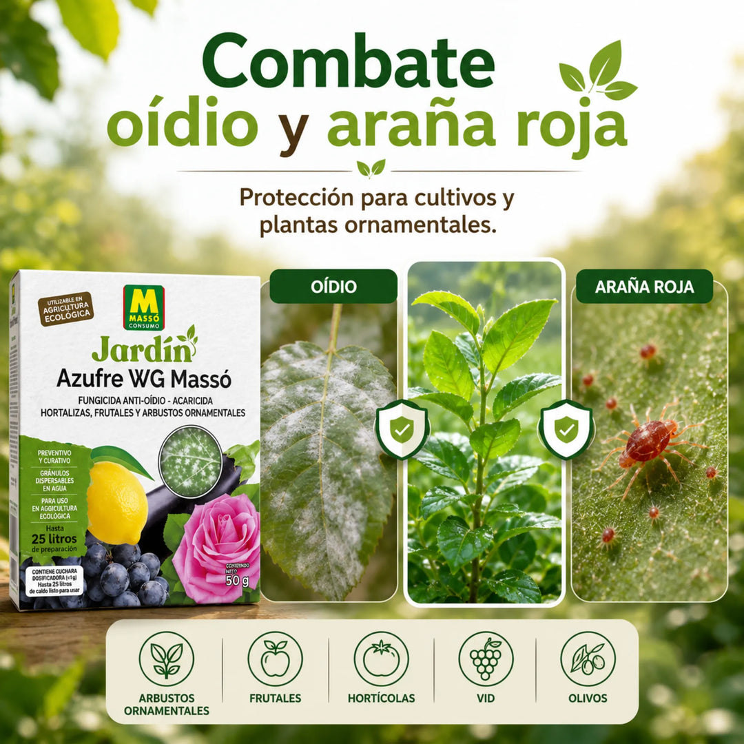 Preben Azufre WG protección ecológica frente al oídio, ácaros y araña roja