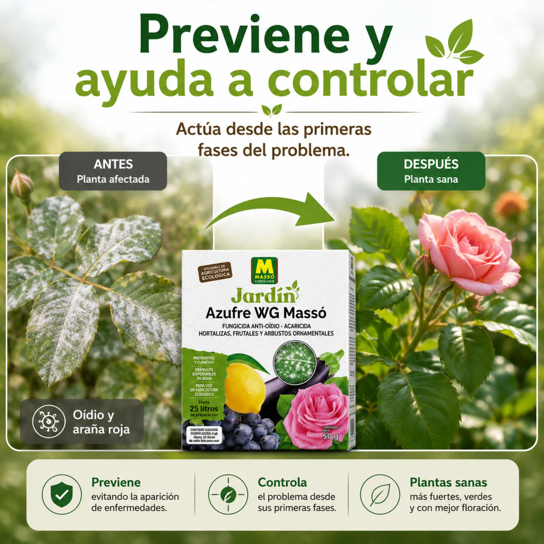 Preben Azufre WG protección ecológica frente al oídio, ácaros y araña roja