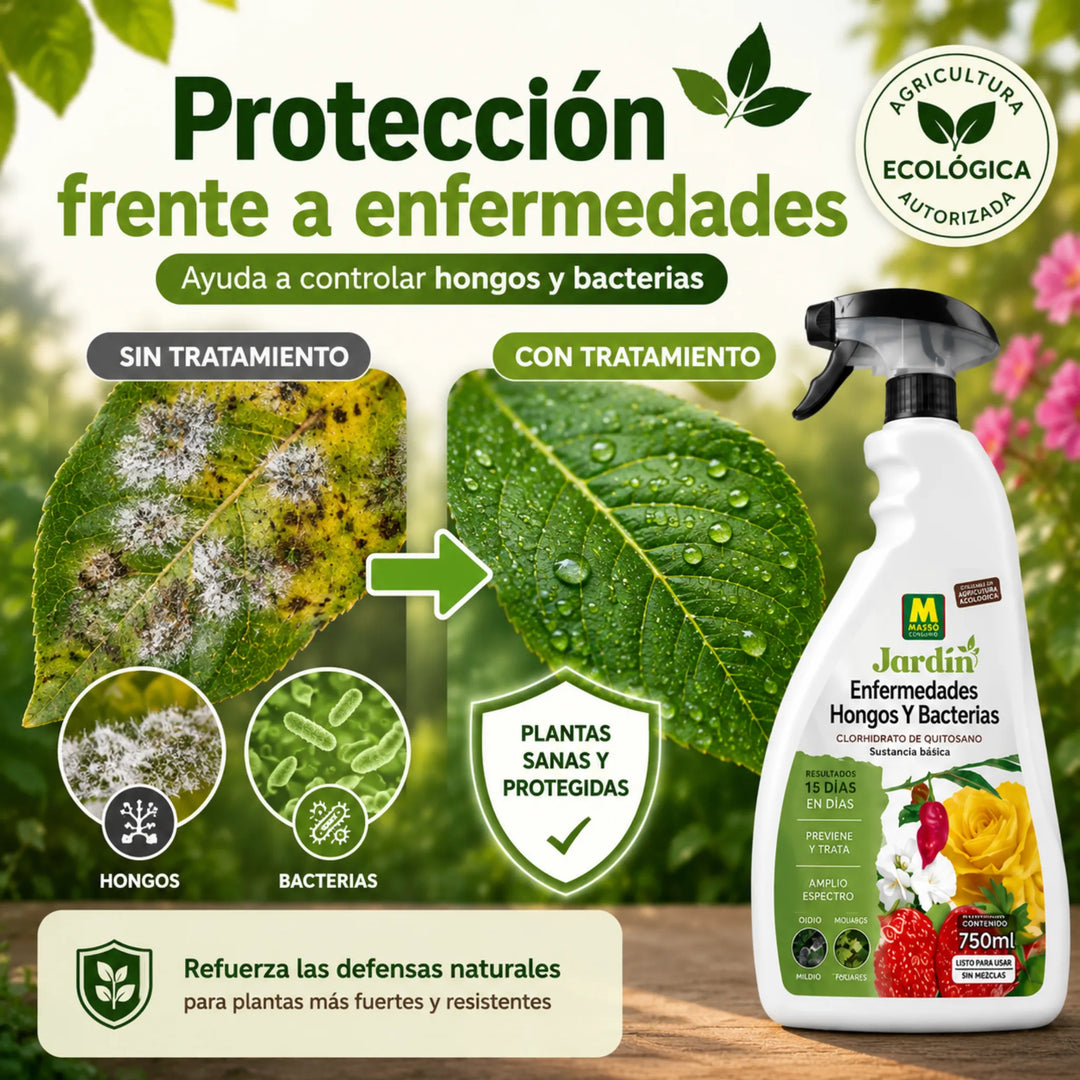 Solución lista para usar contra mildiu, roya y manchas foliares Massó jardín