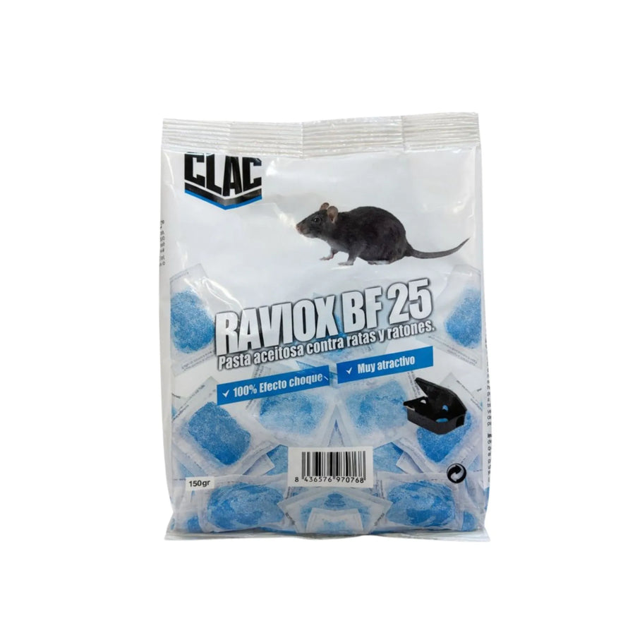 RAVIOX BF 25 - Raticida en pasta con Brodifacoum 25 ratas y ratones
