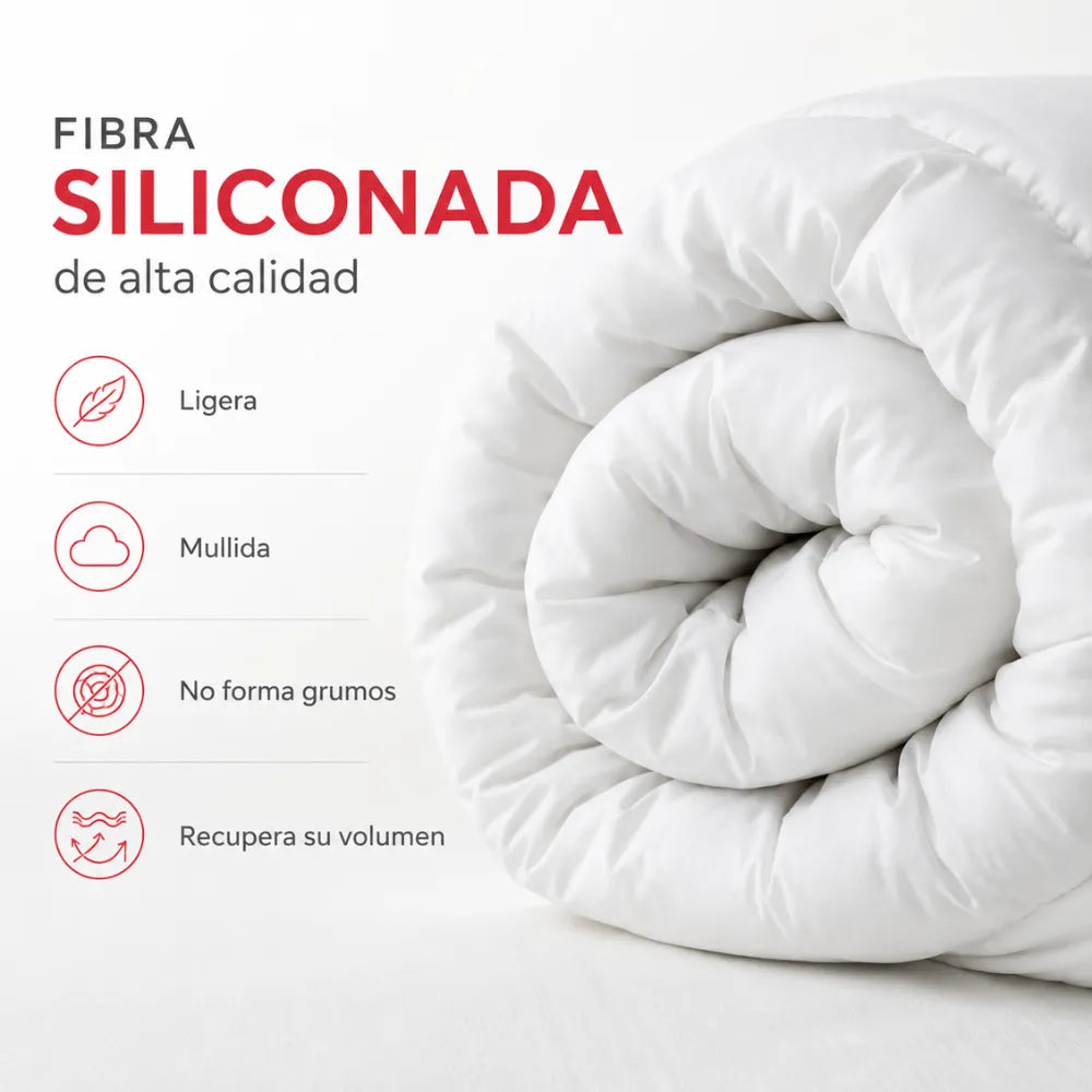 Edredón Nórdico Antibacteriano y Antiácaros de Fibra Transpirable y Lavable para un Descanso Cómodo y Saludable