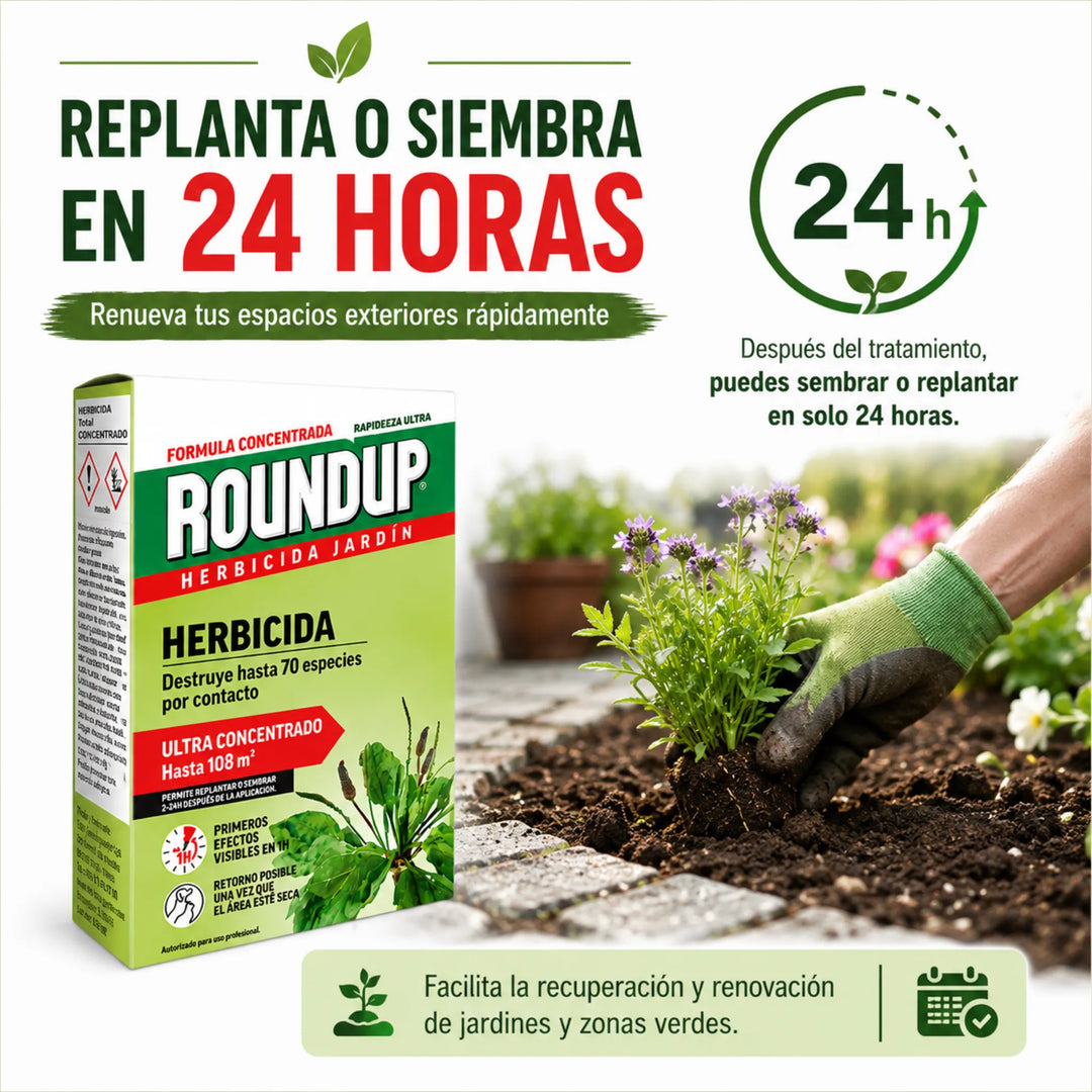 Herbicida Roundup ECO Concentrado 250 ml tratamiento para patios, caminos y jardines
