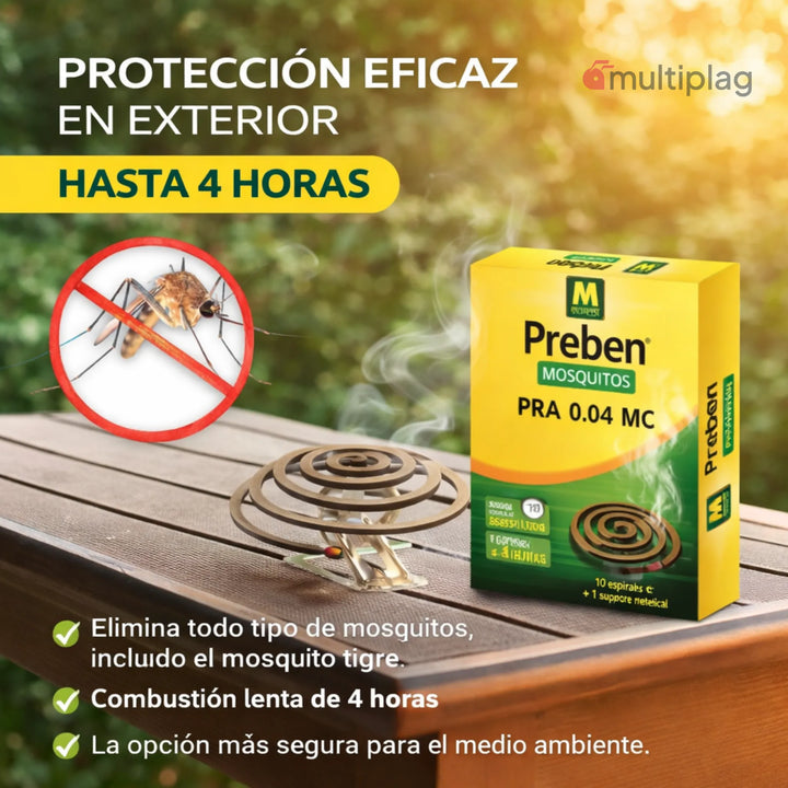 Preben espirales con praletrina para mosquito tigre y mosquitos comunes en exteriores