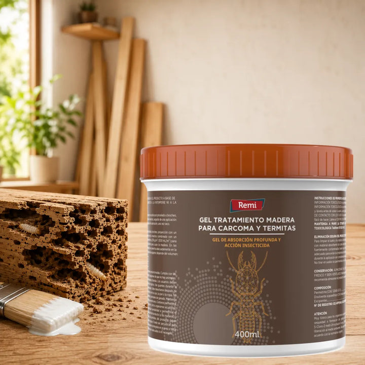 Gel Protector para Madera contra Carcoma y Termitas insecticida para madera con acción preventiva y curativa
