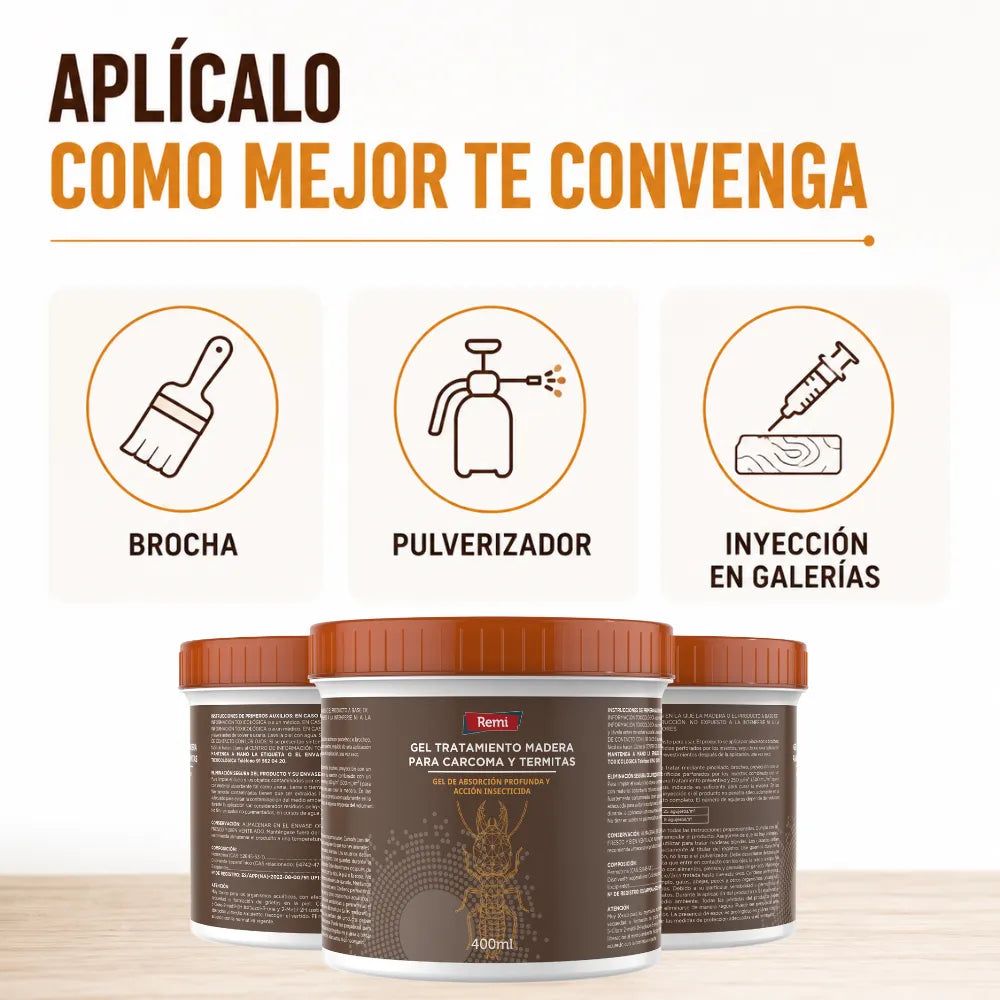 Gel Protector para Madera contra Carcoma y Termitas insecticida para madera con acción preventiva y curativa