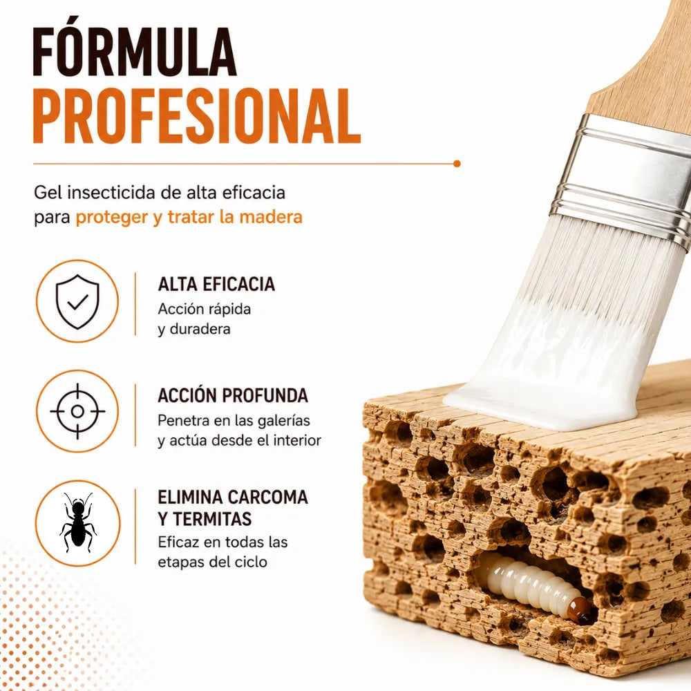 Gel Protector para Madera contra Carcoma y Termitas insecticida para madera con acción preventiva y curativa