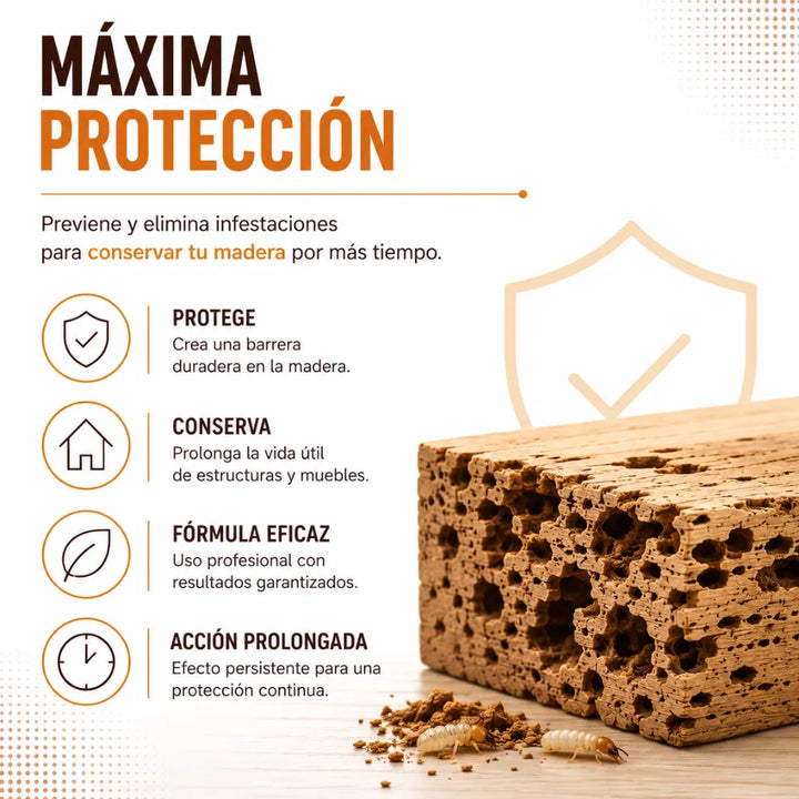 Gel Protector para Madera contra Carcoma y Termitas insecticida para madera con acción preventiva y curativa