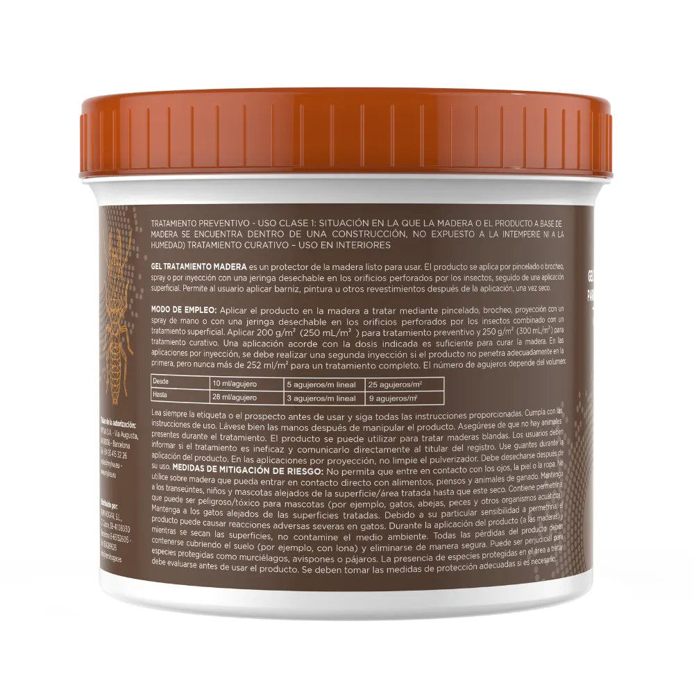Gel Protector para Madera contra Carcoma y Termitas insecticida para madera con acción preventiva y curativa