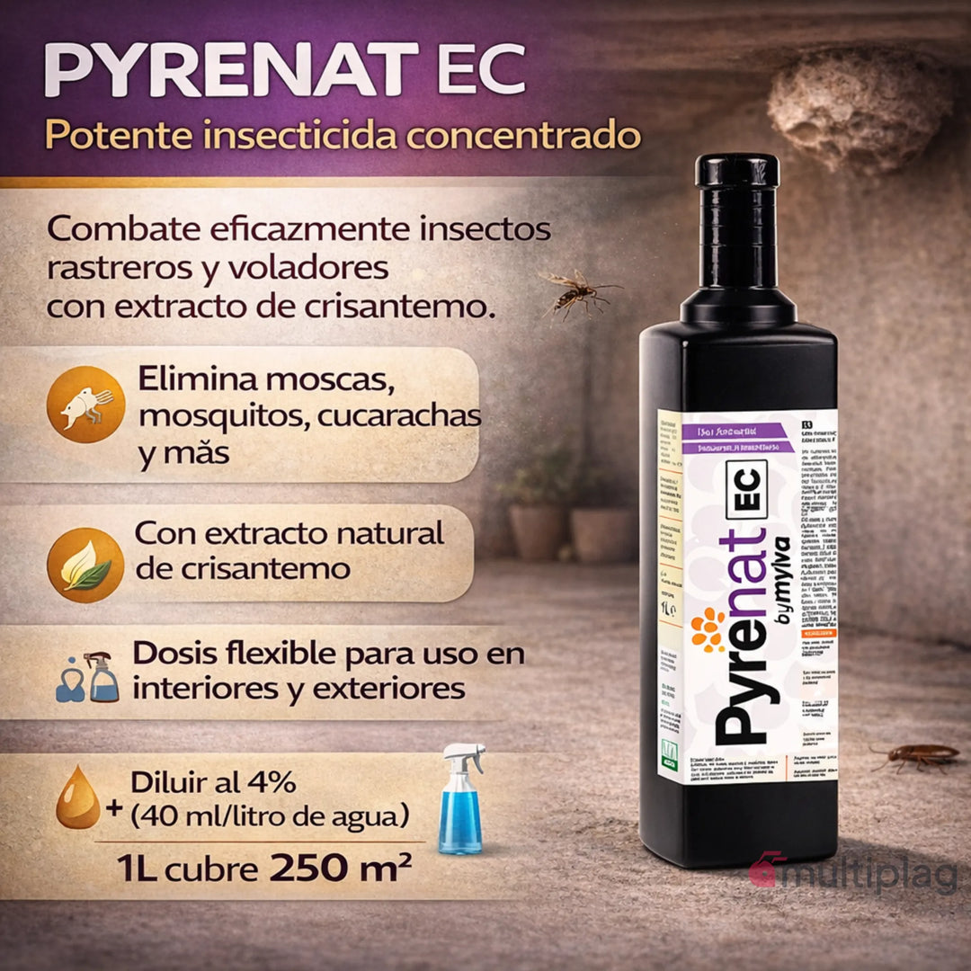 Insecticida emulsionable Pyrenat EC con piretrinas naturales para pulverización