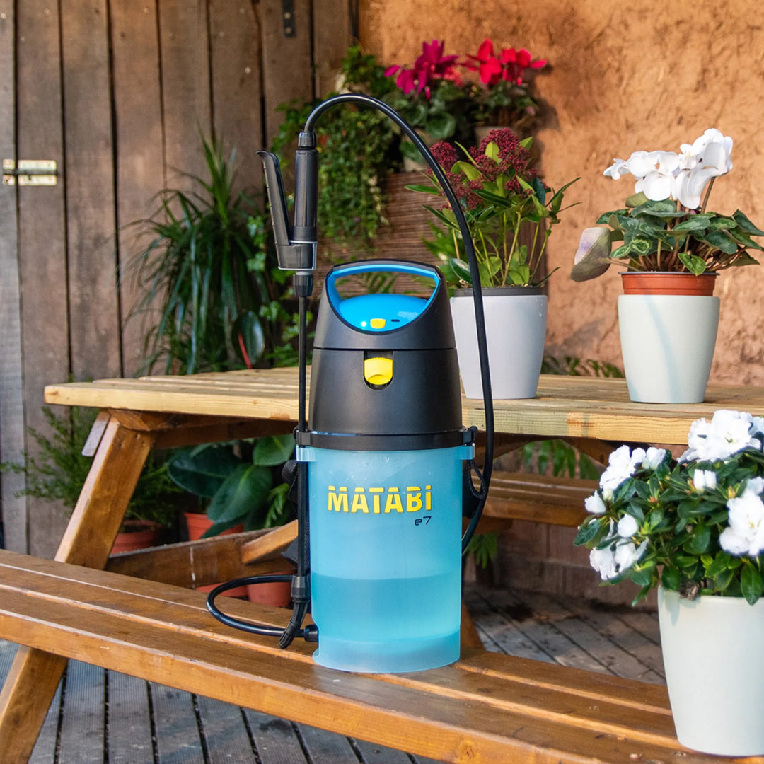 Matabi e7 Pulverizador portátil con sistema Start/Stop y control preciso