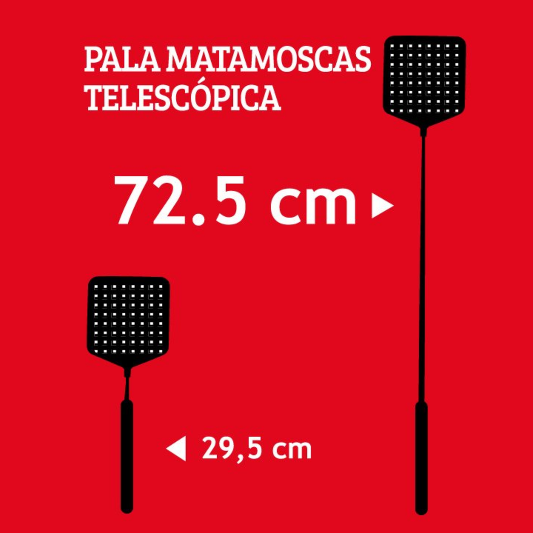 Pala matamoscas extensible Preben telescópica hasta 72 cm