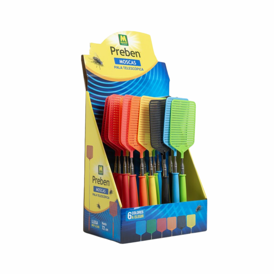 Pala matamoscas extensible Preben telescópica hasta 72 cm