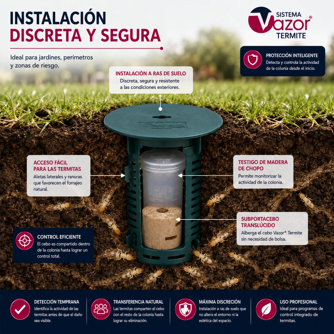 Vazor Termite - Estación de Cebado para Instalación en Suelo