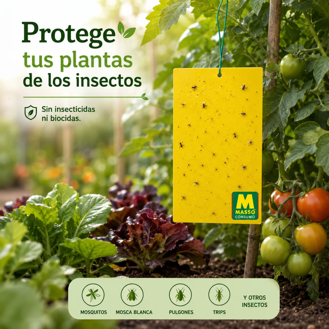 Sistema adhesivo resistente para huertos, jardines e invernaderos Preben para la captura de Mosca Blanca, Pulgones, Trips y Mosquitos