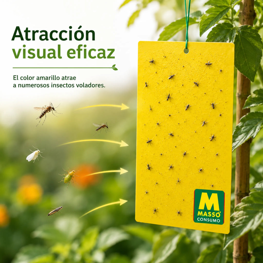 Sistema adhesivo resistente para huertos, jardines e invernaderos Preben para la captura de Mosca Blanca, Pulgones, Trips y Mosquitos